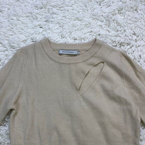Stitches & Stripes Long Sleeve Cutout Sweater - Picture 3 of 6